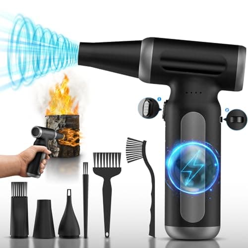 Mershgaya Electric Compressed Air Duster - 33,0000 RPM Rechargeable Cordless Turbo Blower, Portable Air Blower Gun for Cars, PC, Keyboard, Home & Outdoor Dust Cleaning (Replaces Compressed Air Cans)