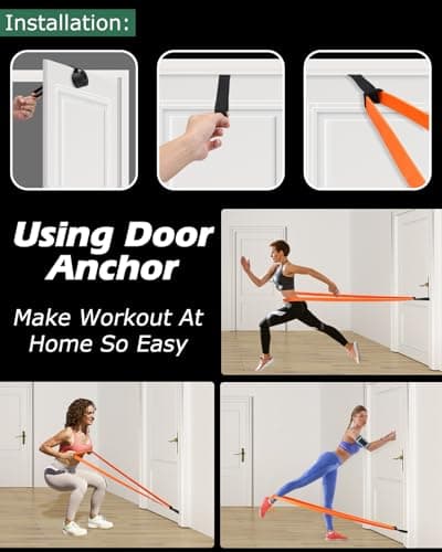 Zacro Resistance Bands, 6 Resistance Levels Pull Up Assistance Bands, Exercise Bands for Men&Women, Heavy Duty Resistance Band Set with Door Anchor, for Working Out, Muscle Training, Physical Therapy 5