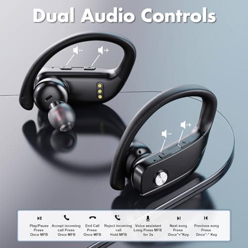 Caymuller Wireless Earbuds Bluetooth Headphones 48Hrs Play Back Sports Earphones with LED Display Built in Mic Deep Bass Stereo in Ear Waterproof Headset for Workout Gaming Running 7