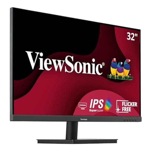 ViewSonic VA3209M 32 Inch IPS Full HD 1080p Monitor with Thin Bezels, 75Hz, Eye Care, HDMI, VGA Inputs for Home and Office