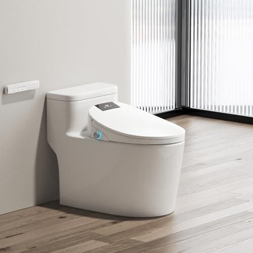 Toilet Bidet Seat, Oval Toilet Seat Bidet with Dryer and Warm Water, Electronic Heated Toilet Seat Temperature Adjustable, Front and Rear Oscillation Cleaning, Remote Control 7