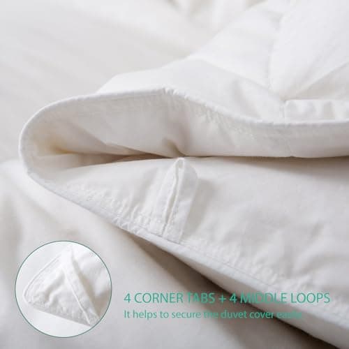 Three Geese Down Feathers Fiber Comforter Queen Size - 750 Fill Power All Season Down Duvet Insert, Ultra-Soft Hotel Collection Bedding Comforter, Baffle-Box Design - Noiseless - Medium Warmth. 5