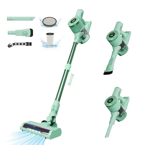 BUTY BULU Cordless Vacuum Cleaner, Stick Handheld 2200mAh Rechargeable Battery 30KPa Lightweight Small Vac Electirc Broom, 40Mins Runtime for Home Hard Floor Carpet Pet Hair Cleaning, LED Screen