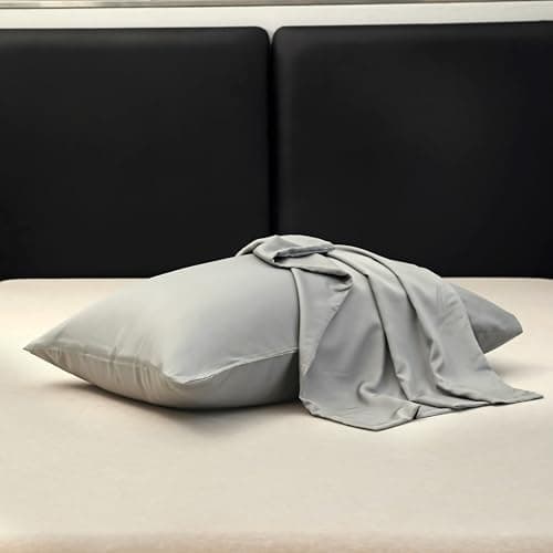 evoLive 100% Rayon Derived from Bamboo Cooling Breathable Body Pillow Cover/Pillowcases 21x54 inches with Hidden Zipper Closure (Grey, 21“X54“ Body Pillow Cover) 7