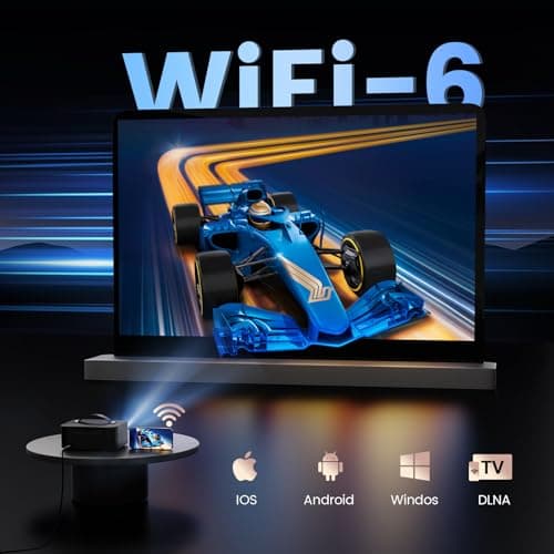 [Official Licensed APPs/1500 ANSI] Outdoor-Projector-4K with Wifi6 and Bluetooth, Smart TV OS & DoIby Audio, Portable Projector with YouTube/PrimeVideo, ONOAYO 1080P Proyector with 300 ''Display 8