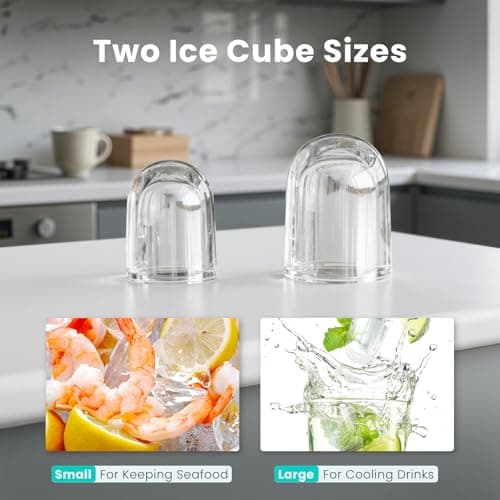OLIXIS Ice Maker Machine, 26lbs in 24Hrs, 9 Ice Cubes in 6 Mins,Auto-Cleaning Portable Ice Maker with Basket and Scoop, Countertop Ice Maker for Home/Kitchen/Camping/RV, White 5