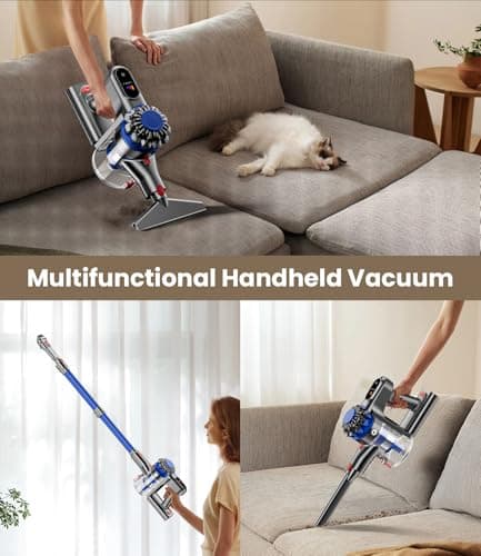 KARDV Cordless Vacuum Cleaner, 500W/40Kpa Vacuum Cleaners for Home, 60Mins Stick Vacuum with LED Display, Anti-Tangle & Wall Mount Charging, 8 in 1 Lightweight Vacuum for Hard Floors Carpet Pet Hair 7