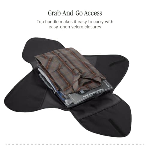 Eagle Creek Pack-It Reveal Garment Folder - Travel Garment Bag with Compression Wings to Maximize Luggage Space - Convenient Top Handle - Quick Drying Material - Black - Large 6