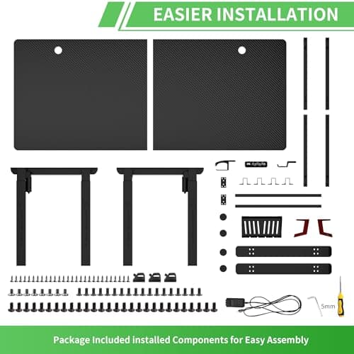 Klobel X-Win Electric Height Adjustable Standing Desk, 71" x 29.5" 4-Leg Ergonomic Sit to Stand for Home Office, Powerful Dual Motor Work Surface, Carbon Fiber Textured Black 9