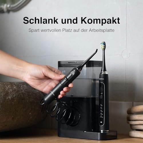 AquaSonic Home Dental Center PRO – Brushing & Flossing Made Easy – Brush & Floss – Power Toothbrush & Water Flosser – Whiter Teeth & Healthier Gums – Black Series Pro+Oral Irrigator 6