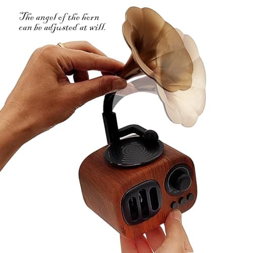 Tipmant Mini Classic Wireless Bluetooth Speaker Stereo Audio Retro Vintage Record Player Model Home Room Decor 5