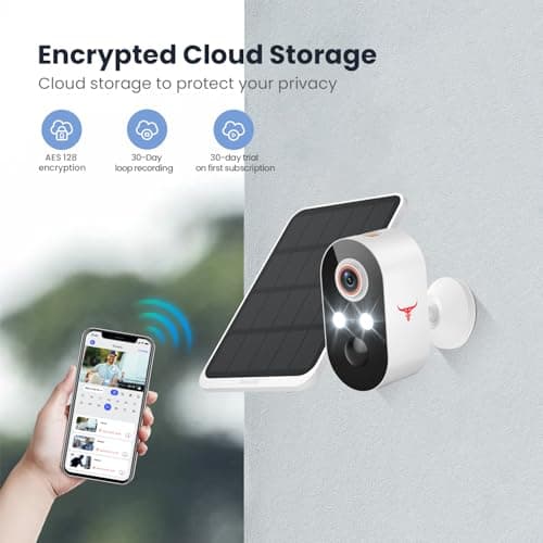 GlowPop 1080p Wireless Security Camera with Solar Panel, AI Human Detection, 2-Way Talk, Night Vision, Cloud Storage, Rechargeable Battery Included, Camera for Home Security, 2.4G WiFi (1 Pack) 7