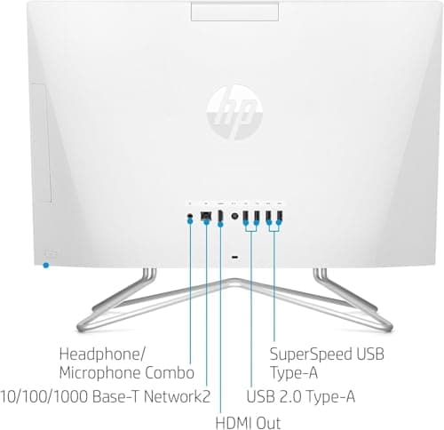 HP All-in-One Desktop Computer, 21.5" FHD Display, Intel Celeron J4025 Processor, 16GB RAM, 256GB SSD, Webcam, HDMI, RJ-45, Wired Keyboard&Mouse, Wi-Fi, Windows 11 Pro 5