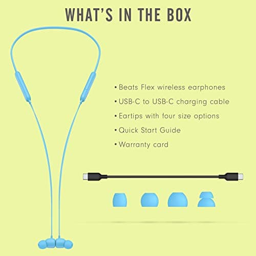 Beats Flex Wireless Earbuds - Apple W1 Headphone Chip, Magnetic Earphones, Class 1 Bluetooth, 12 Hours of Listening Time, Built-in Microphone - Flame Blue 6