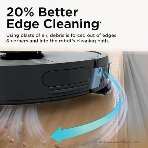 Shark Matrix Plus 2in1 Robot Vacuum & Mop with Sonic Mopping, Matrix Clean, Home Mapping, HEPA Bagless Self Empty Base, CleanEdge, for Pet Hair, WiFi, Compatible with Alexa, Black/Gold (AV2613WA) 9