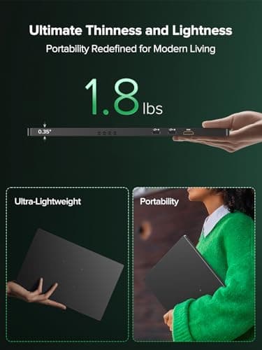 Newsoul 4K Portable Monitor 1200Nits Ultra Bright 16'' Laptop Monitor 2000:1 Contrast Fast IPS Matte Screen with USB-C HDMI VESA, Slim External Screen for Laptop/Phone/Game Console/Office/Travel 7