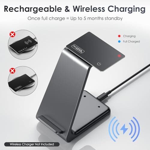 Wallet Tracker Card (iOS Only) - 0.07in Slim, Work with Apple Find My, Bluetooth Tracker Smart Tracking Card Wallet Finder, IP68 Waterproof, Item Locator for Luggage Tags, Passports, Purse 5