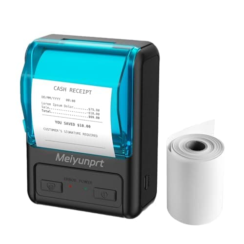 Meiyunprt Receipt Printer Bluetooth Portable Thermal POS Printer for Small Business 58mm Wireless Mini Mobile Receipt Printer for Android & Windows