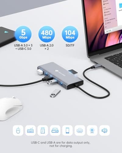 NOVOO USB C Docking Station, 12 in 1 Docking Station Dual Monitor with 2 HDMI, VGA, 5 USB Ports, 100W PD, USB-C Data, SD/TF Card Reader, Compatible with MacBook/Dell/HP/Surface 6