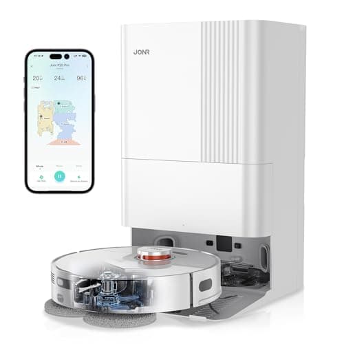 JONR P20 Pro Robot Vacuum and Mop with Self-Emptying, Self Lifting, 8000Pa Station, Auto Mop Washing & Hot Drying, Self-Refilling, Obstacle Avoidance, Adaptive Edge Mopping, LiDAR Navigation