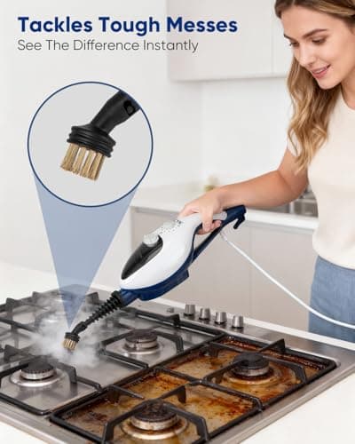 CYK Steam Mops for Floor Cleaning, 12 in 1 Handheld Steam Cleaner for Home, Floor Steamer for Hardwood Floors and Tile(Navy-White) 7