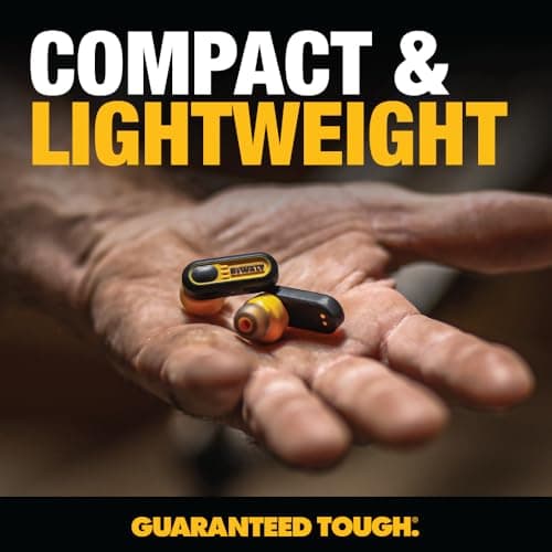 DEWALT Heavy Duty True Wireless Ear Buds, Bluetooth Headphones with Type C Charging Case Included, Over 37 Hours of Battery Life, Easy Setup for iPhone, Perfect for Jobsite, Outdoor Work, Yellow 7