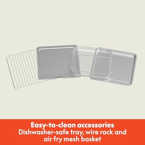 bella Air Fry Toaster Oven, 7 Preset Cooking Options, Dishwasher-Safe EverGood Coated Trays Included, 60-Minute Auto Shutoff w Audible Timer, Power Indicator Light, 1700 Watt, Oatmilk 6