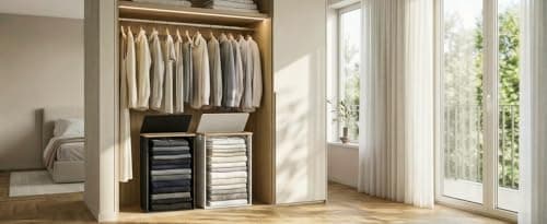 efluky Slim Laundry Basket with Lid, Narrow Laundry Hamper with Removable Bag, Skinny Dirty Clothes Basket with Bamboo Handles for Bathroom, Bedroom & Laundry Room, 63L Beige 9