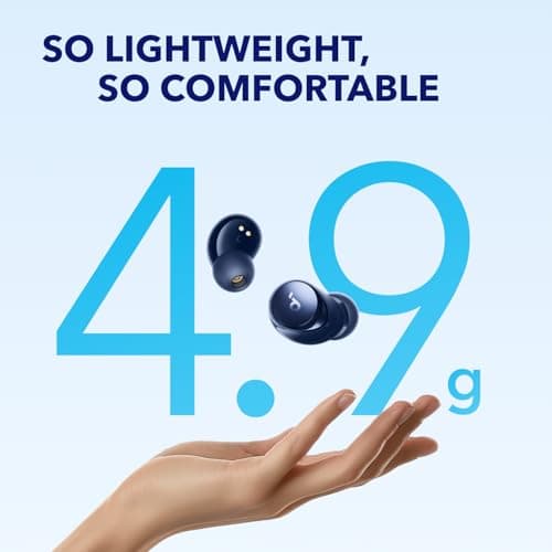 soundcore by Anker Space A40 Auto-Adjustable Active Noise Cancelling Wireless Earbuds, Reduce Noise by Up to 98%, 50H Playtime, Hi-Res Sound, Comfortable Fit, App Customization, Wireless Charge (Blue) 6