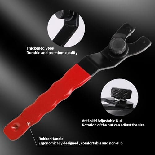Golden Pearl Pin Spanner,Spanner Wrench for Grinder,Adjustable Pin Wrench for Angle Grinder Machine(Red) 5
