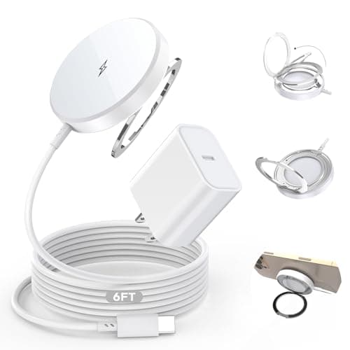 [Apple MFi Certified]6FT Magnetic Wireless Charger,15W iPhone 17 Fast MagSafe Charger with Kickstand,Apple USB C Block QC 6Feet Charging Pad for iPhone17 Air/17/16/15/14/13/12/Plus/Pro/Pro Max,AirPods