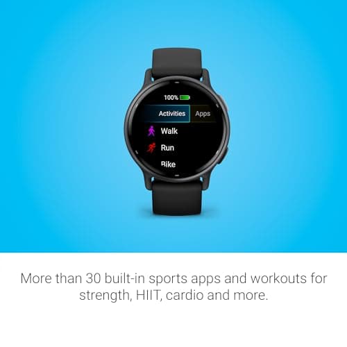 Garmin Vívoactive 5, Health and Fitness GPS Smartwatch, AMOLED Display, Up to 11 Days of Battery, Slate Aluminum Bezel with Black Case and Silicone Band 5