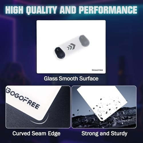 Glass Mousepad with Hard Surface for Gaming, Ultra Smooth Mouse Mat, Water-Resistant Large Mouse Pad Precision Speed Control for Esport Games/Office, White XL(15.7’’×19.6’’) 6