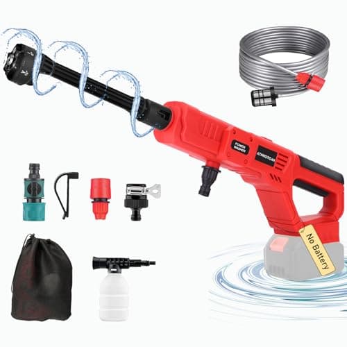 Cordless Pressure Washer for Milwaukee M18 Battery - 1000 PSI 1.2 GPM Portable Power Washer with 6-in-1 Nozzle, Foam Cannon, 16ft Hose, for House, Cars, Boot, Bike (No Battery)