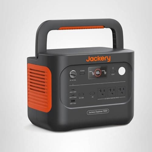 Jackery Explorer 1000 v2 Portable Power Station,1070Wh LiFePO4 Battery,1500W AC/100W USB-C Output, 1 Hr Fast Charge, Solar Generator for Camping,Emergency, RV, Off-Grid Living(Solar Panel Optional) 10