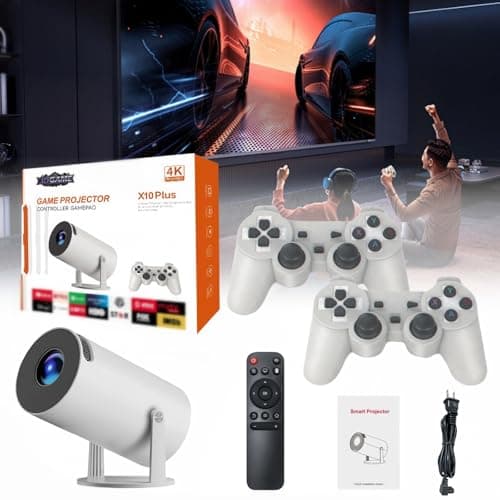 Aimery Arcade Vision Projector, Retro Projector with 20,000+ Retro Games, 130" HD Screen Projection, Projector for Family Entertainment and Outdoor Fun