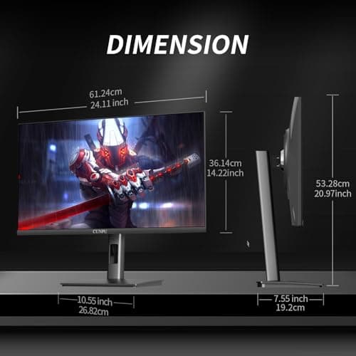 CUNPU 27 Inch 1440P 240Hz Gaming Monitor, Fast IPS, 1ms GTG QHD Gamer Monitor, FreeSync & G-Sync, HDR, 128% sRGB, Height/Pivot/Tilt/Swivel Vertical Monitor, Built-in Dual Speaker, HDMI/DP 9