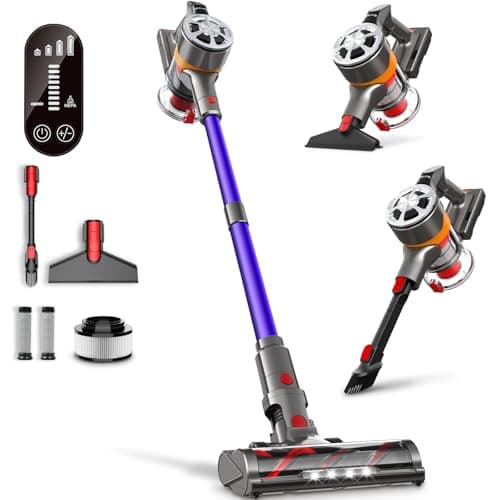 Belife S11 Cordless Vacuum Cleaner, 500W/45Kpa 50Mins Runtime Vacuum Cleaner for Home, Stick Vacuum with Charging Dock Station, Anti-Tangle Lightweight Vacuum for Pet Hair, Carpet, Hardwood Floor