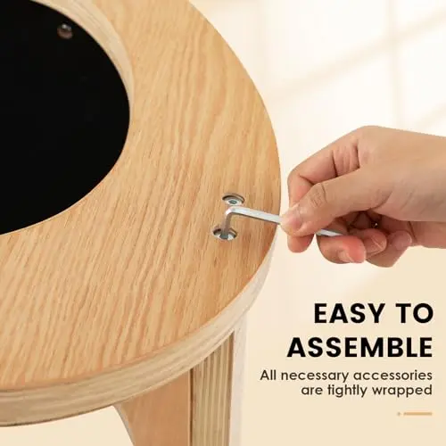 FIREFLOWERY Ergonomic Kneeling Chair, Wooden Posture Chair W/Extra Padding for Back Neck Pain Relief & Improving Posture, Rocking Meditation Stool W/Knee Support for Home Office (Beige) 6