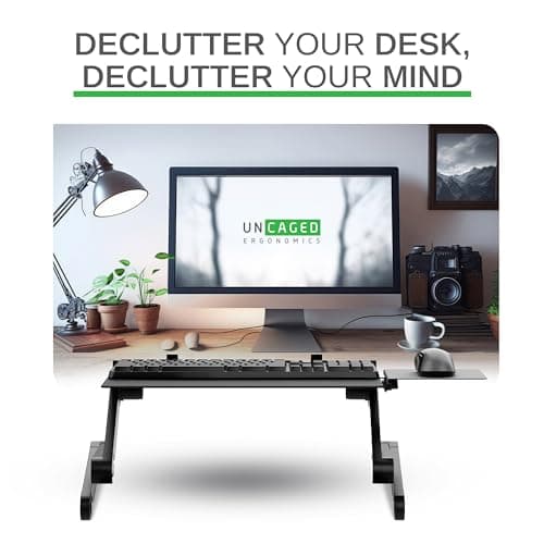 Uncaged Ergonomics WorkEZ Adjustable Computer Keyboard Stand for Desk, Keyboard & Mouse Riser, Ergonomic Portable Stand for Desktop, Computer Keypad Riser for Desk 5