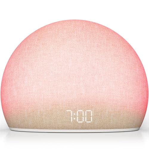 HOUSBAY Sunrise Alarm Clock Radio for Bedroom – Wake Up Naturally with Gentle Light & Nature Sounds, Relax with Bluetooth Speaker & Night Light