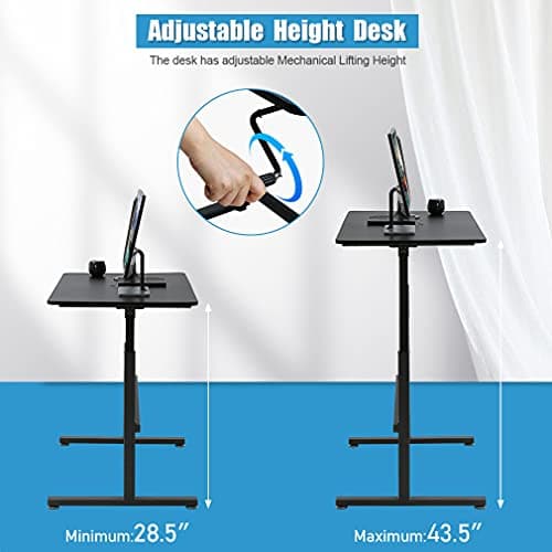 PayLessHere 48 Inch Standing Desk Computer Desk Home Office Desk with Large Space Adjustable Height Round Corner Design for Home Office Gaming Desk Computer Table Gaming Table (Black) 5