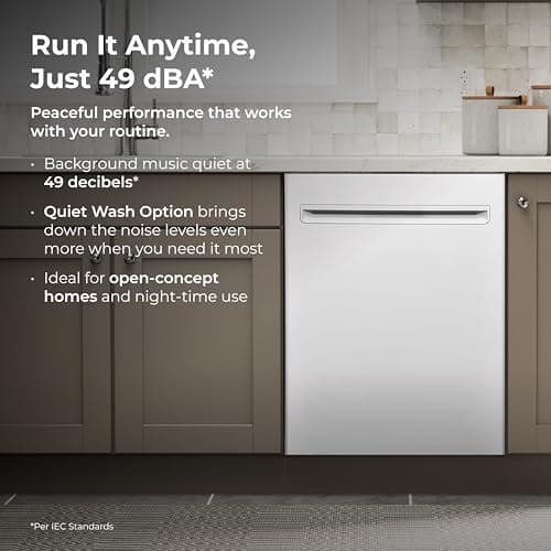 Kenmore 22-14632 24" Built-In Dishwasher - UltraWash Plus, SmartWash, Accela Wash, Sanitize Rinse, TurboDry, and Removable Third Rack - 15 Place Settings - 49 DBA - ENERGY STAR Certified - 24" - White 7
