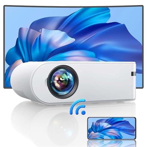 YABER Mini Projector with WiFi, 1080P Full HD Outdoor Movie Projector, Portable Projector Compatible with TV Stick/iOS/Android/TV Stick/PC/PS5, for Home Theater & Outdoor Movies