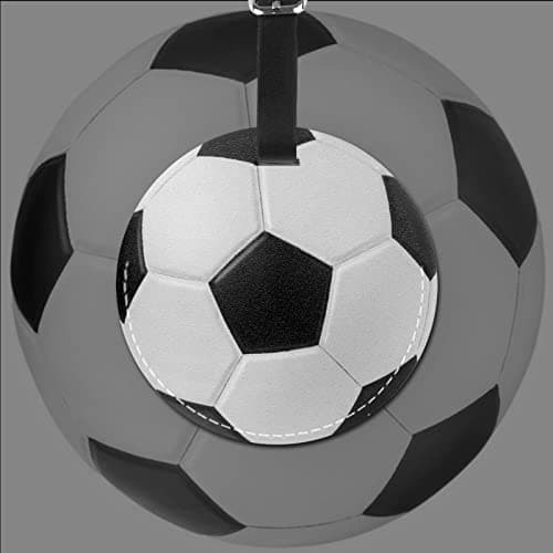 Funny Soccer Ball Printed Luggage Tags Set Suitcase Labels Sports-Themed Travel Baggage Tags with Name ID Cards 2 Packs Round Leather Tags Set Travel Accessories 5