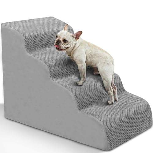 Heeyoo Dog Stairs for Small Dogs, High Density Foam Dog Ramp, Extra Wide Non-Slip Pet Steps for High Beds Or Couch, Soft Foam Doggie Ladder for Dogs Injured, Older Pets