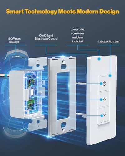 Sunco 2 Pack Smart Dimmer Switch, Double Rocker Wall Light Switch, WiFi Compatible with Tuya, Smart Life, Sunco Lighting Smart App, 120V, Compatible with Alexa and Google Assistant. 6