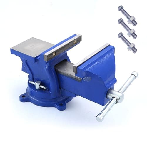 Economic Bench Vise, 360° Swivel Locking Base Bench Clamp with 125mm Vise Jaw, Clamp-on Merchanic Vice Desktop Clamp for Woodworking, Drilling (6'' Jaw)