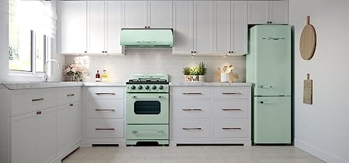 Unique Appliances Classic Retro Gas Range, Freestanding Gas Range with 4 Burners, Convection Oven, and Oven Light, 24", Ocean Mist Turquoise 9