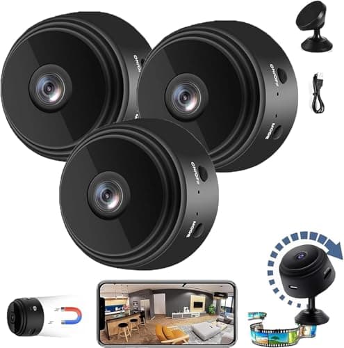UMATRU Magnetic Mini Security Camera, 2024New Security Camera, Mini 1080p HD Wireless Magnetic Camera with App, WiFi Wireless Small Video Camera (3pcs)